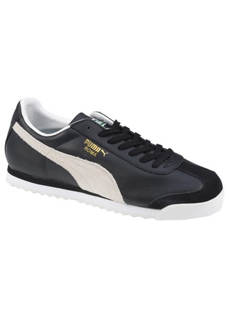 Puma Roma Classic negru cu alb — adidași retro accesibili pentru bărbați, cu raport calitate-preț bun