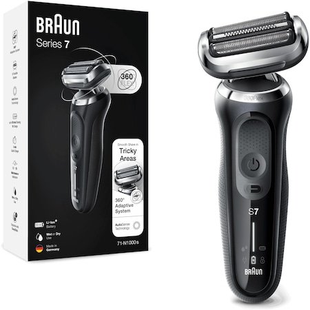 Braun Series 7 70-N1000s negru — aparat de ras electric cu folie wet and dry, cu 4 elemente de tăiere și AutoSense
