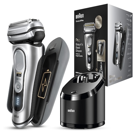 Braun Series 9 Pro 9477cc — cel mai bun aparat de ras electric premium cu folie, wet and dry, cu stație de curățare