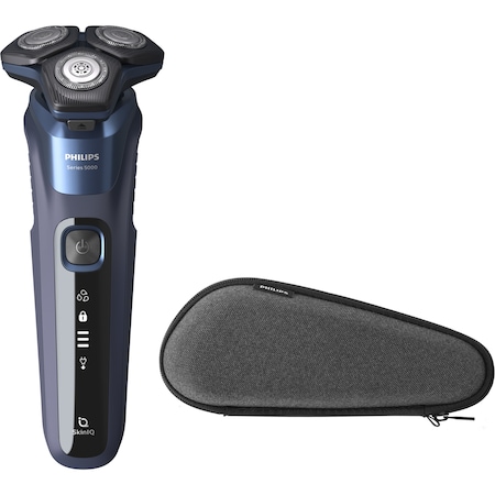 Philips Shaver Series 5000 albastru — aparat de ras rotativ wet and dry cu capete flexibile 360° și raport calitate-preț bun