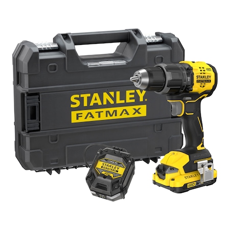 Stanley FatMax SFMCD716D1T — bormașină compactă cu percutie brushless 18V V20, cuplu 60 Nm, cutie PRO-STACK
